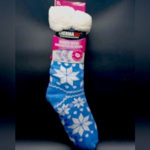 THERMAX SHERPA LINED ANTI-SKID SOCKS  snowflakes design